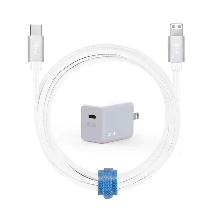 BLU ELEMENT  Wall Charger USB-C 20W PD with Lightning Cable 4ft White