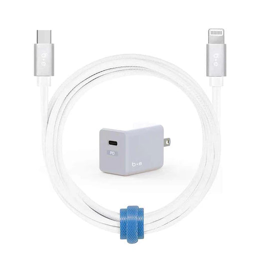 BLU ELEMENT  Wall Charger USB-C 20W PD with Lightning Cable 4ft White
